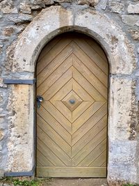 Closed door of old building