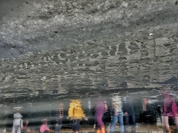 Woman standing in water