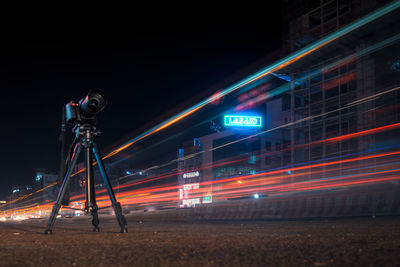 Light trails at night