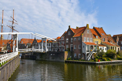 The port of the historical town of enkhuizen, holland, with its characteristic gables.