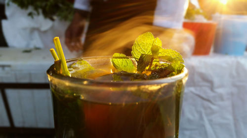 Close-up of drink in glass