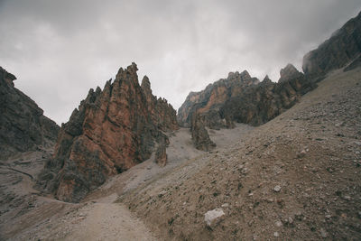 Panoramic view of rocky mountains against sky