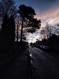 View of road at sunset