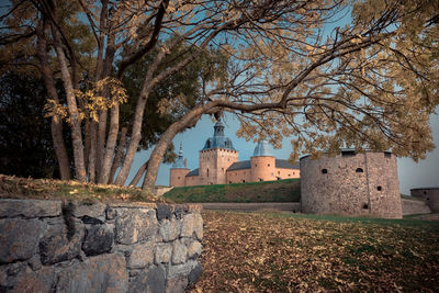 Trees in front of historical building