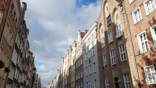 Low angle view of residential buildings against sky