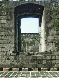 Close-up of window of old ruin