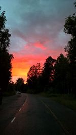 Empty road at sunset