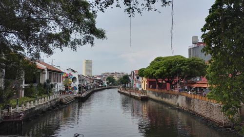 Canal amidst buildings in city