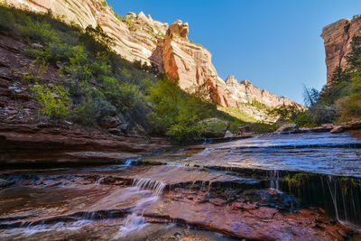 Scenic view of waterfall