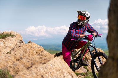 Man riding bicycle