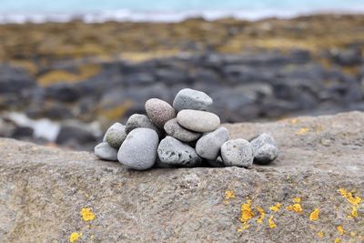 Stack of stones on rock