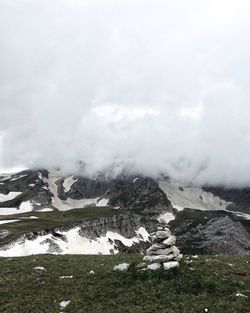 Scenic view of dramatic landscape against sky