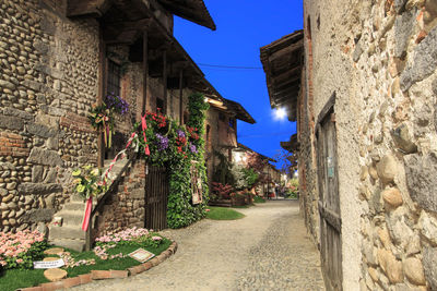 View of buildings against blue sky