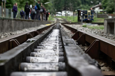 Close-up of railroad track