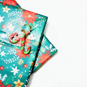 Close-up of christmas decorations over white background