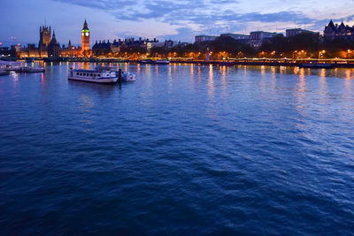 Illuminated city at night