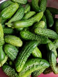 Full frame shot of green chili peppers