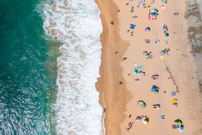 High angle view of beach