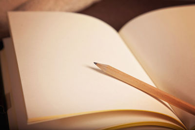 High angle view of pencil on table