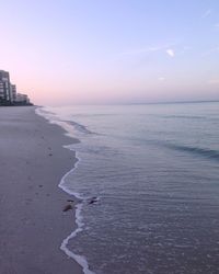 Scenic view of sea during sunset