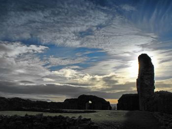 Scenic view of landscape against cloudy sky