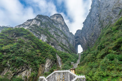 Low angle view of mountain against sky