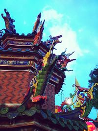 Low angle view of temple against sky