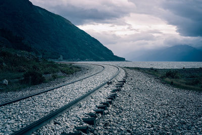 Railroad tracks against sky