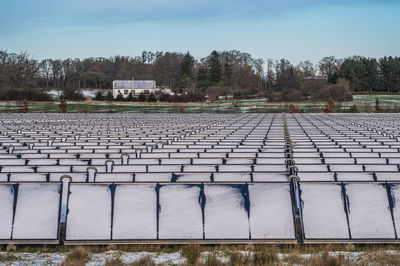 Solar collectors at christiansfeld district heating, denmark