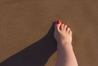 Low section of person legs on beach