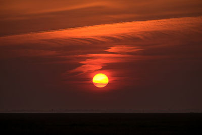 Scenic view of dramatic sky during sunset