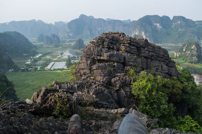 Rock formations on landscape