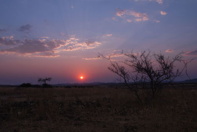 Scenic view of landscape against sky during sunset