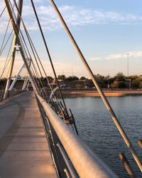 View of bridge over river against sky