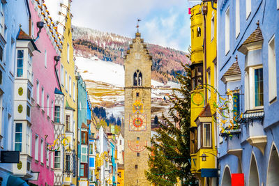 Tower and residential buildings during winter