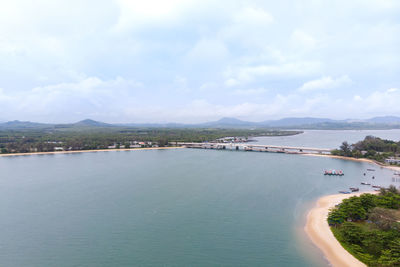 High angle view of sea against sky