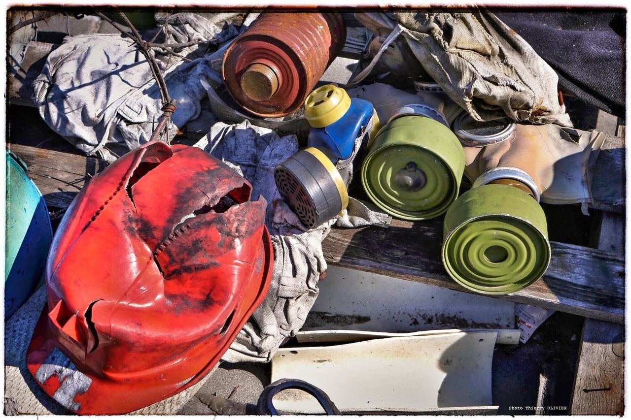 CLOSE-UP OF ABANDONED OBJECTS