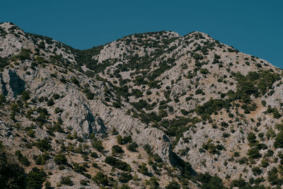 Scenic view of mountains against clear sky