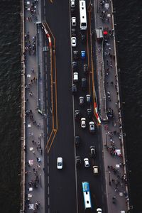 High angle view of traffic on road