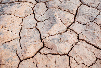 Full frame shot of cracked land