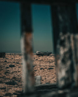 Abandoned building against clear sky