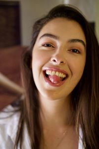 Close-up portrait of young woman