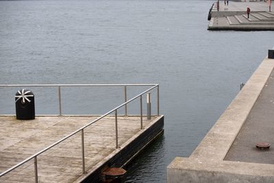 High angle view of pier over sea