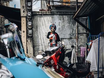 People working at construction site