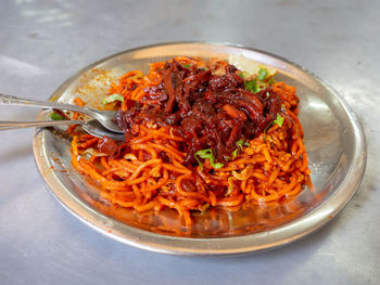 Mee goreng sotong in hawker centre in georgetown