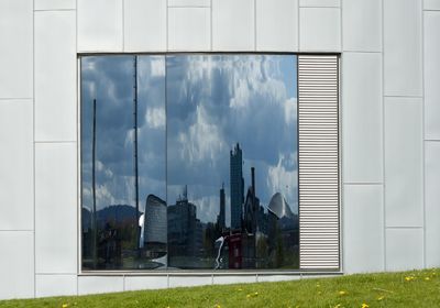 Panoramic view of modern buildings against sky