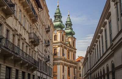 Low angle view of buildings against sky