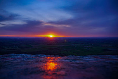 Scenic view of sunset over sea