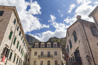 Low angle view of buildings in city