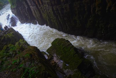 Scenic view of waterfall